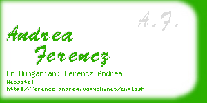 andrea ferencz business card